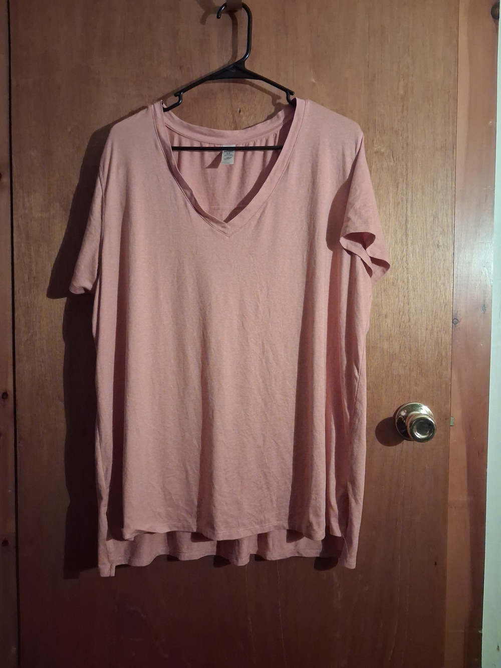 90 Degree By Reflex Dusty Pink V-Neck Short Sleeve Tee